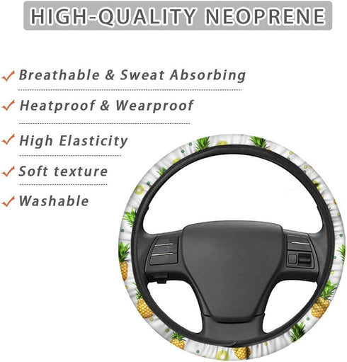 JEOCODY Red Rose Car Men and Women Car Interior Decoration Steering Wheel Cover...
