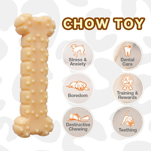 Dog Chew Toys for Aggressive Chewers Large Breed, Non-Toxic Nlyon Indestructible Dog Toys, Tough Durable Puppy Chew Toy for Medium Large Dogs - Fu...