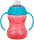 Nuby Clik-It Grip N' Sip Soft Spout No-Spill Training Sippy Cup with Handles - (3-Pack) 10 oz - 4+ Months - Blue/Green/Red...