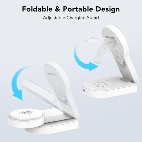 3 in 1 Wireless Charging Station Compatible with Apple Devices,Foldable Magnetic Wireless Charger for iPhone 15/14/13/12,Apple Watch Ultra 2/Ultra...