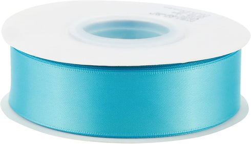 Turquoise Ribbon 1 Inch Double Face Satin Ribbon Blue Ribbon for Wedding Decor Bridal Bouquet Ribbon for Crafts, Gift Wrapping, Baby Shower, Party...