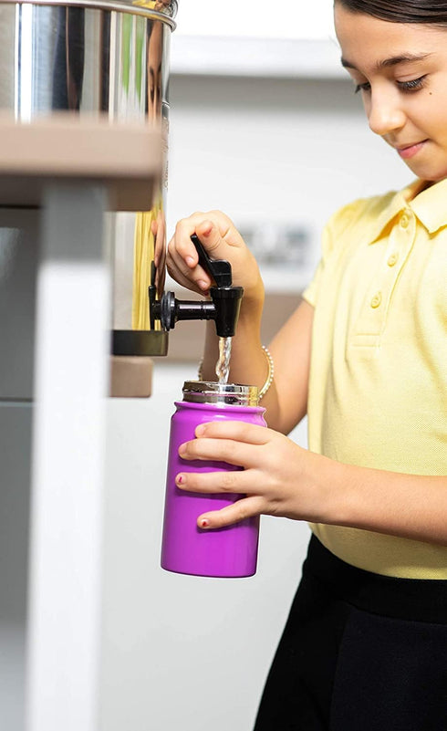 Kids Water Bottle - 12oz Purple | Leak Proof With Straw & Handle | 24 Hours Cold | Insulated, Double Wall Stainless Steel | Easy Sip Toddler Cup |...