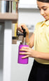 Kids Water Bottle - 12oz Purple | Leak Proof With Straw & Handle | 24 Hours Cold | Insulated, Double Wall Stainless Steel | Easy Sip Toddler Cup |...