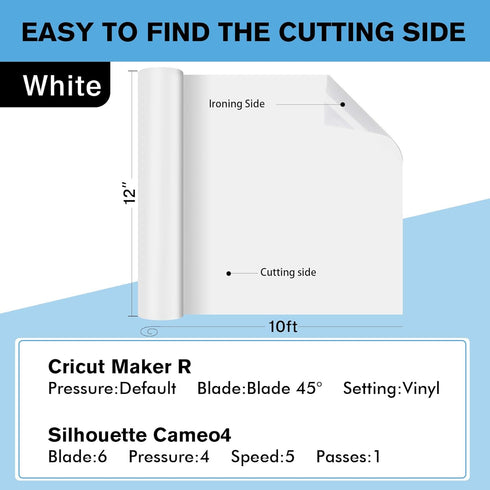A-SUB Sublimation HTV for Dark and Light Fabric, 12" X 10FT Matte Sublimation Vinyl, White HTV Vinyl for Sublimation on Cotton Fabric - T-Shirt, P...