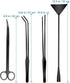 Aquarium Scissor Tweezers Spatula Tool - 4 in 1 Stainless Steel Aquatic Plants Aquascaping Tools Set for Fish Starter Kits & Aquariums Tank(Black)...
