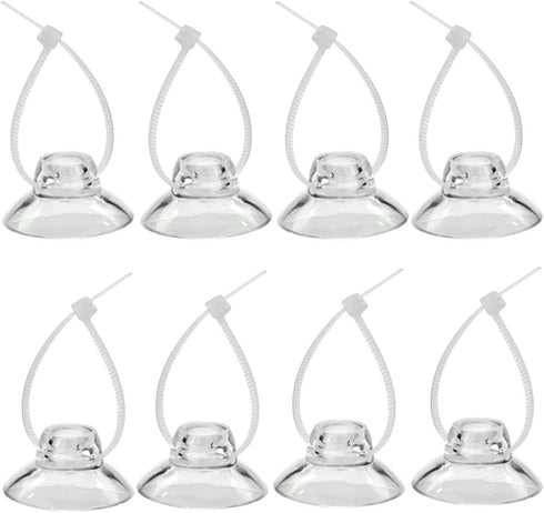 Aquarium Suction Cup Clips with Zip Cable Ties, 8 Pieces, Fit for Binding Moss Shrimp Nest Dodging Nest...