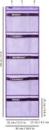 Weekly Kids Clothes Organizer Day of Week School Clothing Storage Monday to Friday Hanging Closet Organizer (PURPLE)...