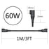 Right Angle USB C to USB C Cable 1M/3FT, 90 Degree 60W PD Type C Fast Charging & Data Transmission Nylon Braided Cable, for Type C Devices Laptop/...