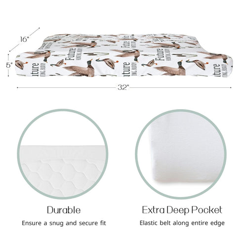 Future Duck Hunting Buddy Changing Pad Cover for Baby Boy, Wild Mallard Hunter Diaper Change Table Covers, Soft Stretchy Breathable Safe Snug Fitt...