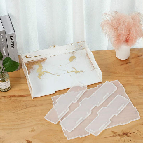 FineInno Box Resin Molds, Desk File Organizer Molds, Letter Tray Silicone Resin Mold,Document Storage Rack Mold,Epoxy Molds for File Folder Jewelr...
