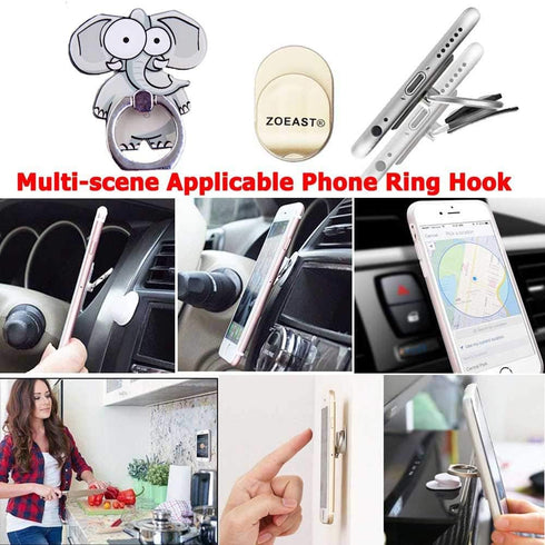 ZOSTLAND 3PCS Funny Zebra Elephant Giraffe Phone Ring Universal 360°Adjustable Case Finger Grip Stand Holder Desk Stent Mount Hook Compatible with...