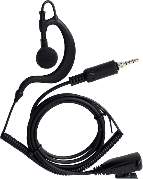 HYS G Shape Earpiece Headset with Built-in line mic PTT(Push to Talk) Ear Hook Earpiece Waterproof Jack for Yaesu Vertex VX-6R VX-7E VX-127 VX-170...