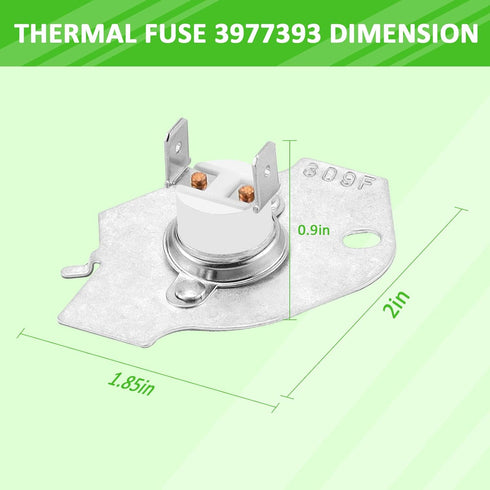 AMI PARTS Thermal Fuse Dryer Replacement Part 3977393 for Whirlpool & Kenmore Replaces AP3094244 3399848 PS334299 2651 279816VP EAP334299 Pack of 6
