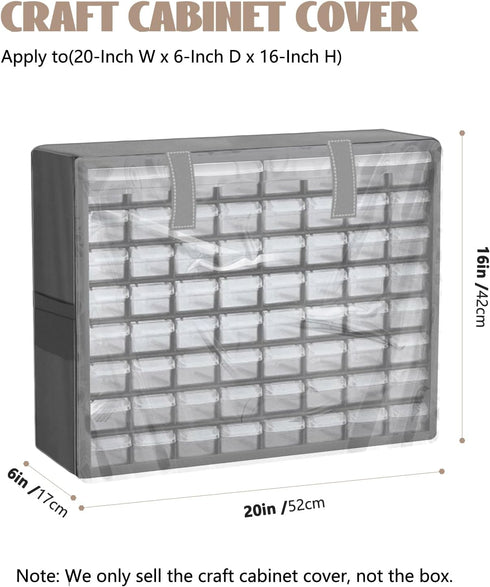 Waterproof Craft Cabinet Cover, Heavy Duty Dustproof StorageCraft Box Cover. Fits 20"W x 6"D x 16"H-Only Cover...