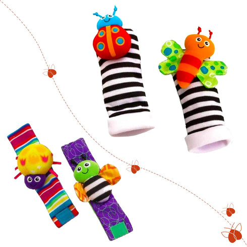 Sweet Anna - Rattle Socks - Foot Finder Toys - Baby Rattle Socks 0-6 Months, Infant Rattle Socks, Baby Wrist Rattles Socks, Perfect Baby Toys - Gi...