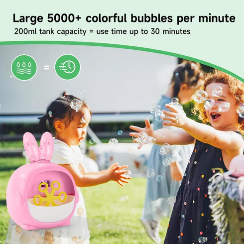 automatic bubble machine, upgrade d animal bubble blower with 6 wands and bubble solution for boys girls, portable outdoor/indoor toy for toddler,...