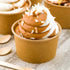 Coppetta 5-Ounce Dessert Cups, 50 Disposable Ice Cream Cups - Lids Sold Separately, Sturdy, Kraft Paper Frozen Yogurt Bowls, For Hot And Cold Food...