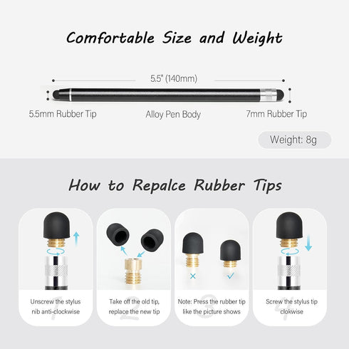 Stylus Pens for Touch Screens, Abiarst Stylus Pens High Precision Capacitive Stylus for iPad iPhone Tablets Samsung Galaxy All Universal Touch Scr...