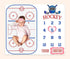 Baby Age Milestone Blanket, Hockey Stadium Blanket for Nursery, Baby 1-12 Months Growth Chart, includes 4 Frame and 1 Headband 47"x40" BTLSPH298...