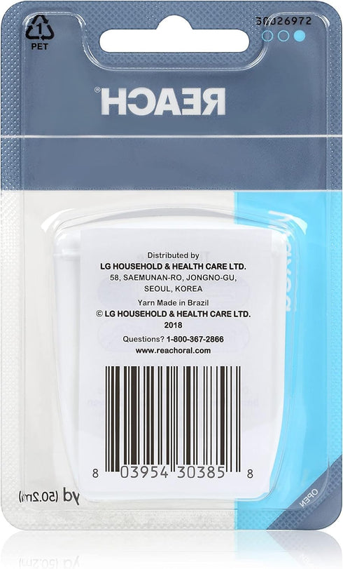 Reach Unflavored Waxed Dental Floss for Oral Care & Removal of Plaque & Food from Teeth & Gum Line, Accepted by The American Dental Association (A...