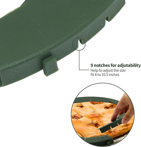 Pie Crust Shield Silicone Crust Protector Covers for Edges of Pie, Adjustable Pie Ring for Crust Pie Saver Baking Pie Pizza Fits 8-9.5 Inch, 2 Set...