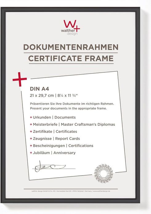 Walther Design KV130B New Lifestyle Picture Frame, 8.25 x 11.75 inch (21 x 29.7 cm), Black...