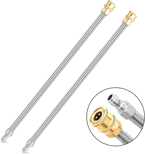 Pressure Washer Extension Wand, 2 Pack Pressure Washer Wands, 17 Inch Stainless Steel Power Washer Extension Wand, 1/4 Inch Quick Connect Power Wa...