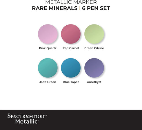 Spectrum Noir 6 Piece Rare Minerals Metallic Marker Set, Multicolor...