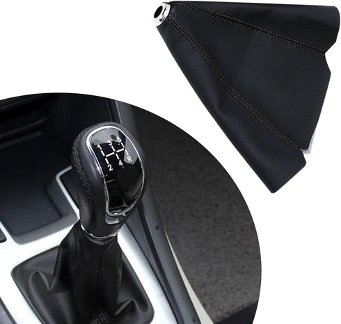 1 PC Car Gear Lever Dust Cover, Leather Gear Lever Shifter Head Cover, Car Gear Cover Shifter Protector, Universal Transmission Boot Cover for Man...