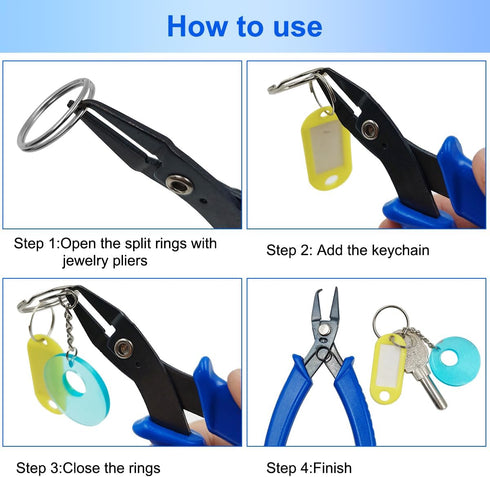 Jewelry Pliers and Split Jump Rings Kit lyfLux 500 PCS 6 mm Metal Split Jump Rings Double Loops with Jump Ring Opening Pliers for Jewelry Beading ...