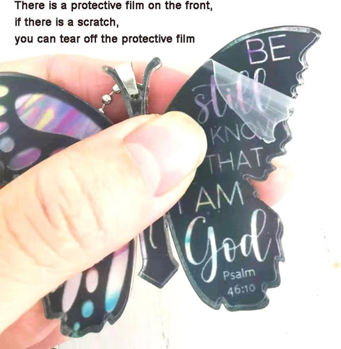 2D Flat Butterfly Cross Pendant, Car Rearview Mirror Decoration, Bag keychain,Christmas Valentine's Day Gifts...