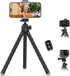 Aureday Cell Phone Tripod, Flexible Mini Tripod with Remote and Cold Shoe, Small Tripod Stand for Video Recording, Vlogging, Compatible with Micro...