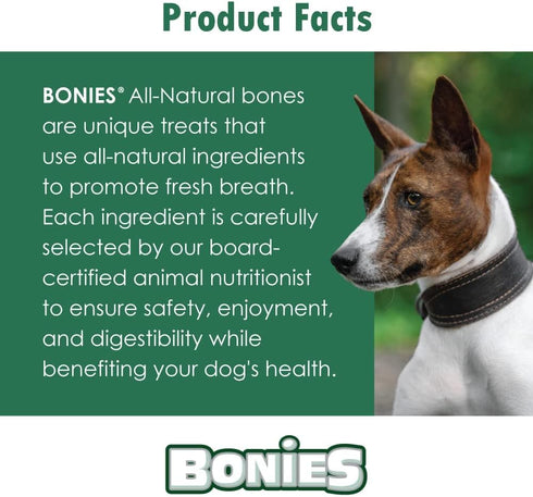 BONIES Breath and Dental Treats for Dogs, Peppermint & Parsley, Maintain Fresh Breath & Clean Teeth, Low Calories - Chicken Flavor, Large, Single ...