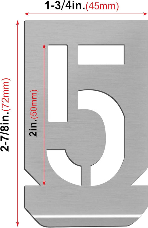 HAUTMEC Vintage Stainless Steel Numbers Stencils, 0 to 9 Stainless Steel Stencils & Holder, 50mm Numbers, Shop Stencil, Advertising Stencilling, C...