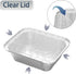 30 Pack 1 lb Rectangular Disposable Aluminum Foil Pan 16 oz Take Out Food Containers with Clear Plastic Dome Lids, for Catering, Baking, Roasting ...