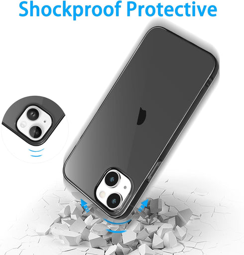 JJGoo Compatible with iPhone 14 Plus Case Clear, Transparent Soft Shockproof Protective Slim Thin Bumper Cover Phone Case for iPhone 14 Plus - 6.7...