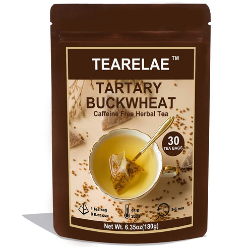 TEARELAE - Himalayan Tartary Buckwheat Teabags 6.35oz/180g (6g x 30 Bags) - Pure Natural Buckwheat Tea - Caffeine Free - Roasted Nuts Aroma - Non-...