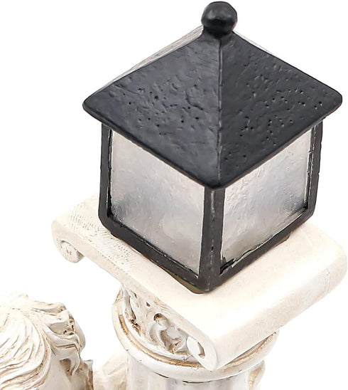Solar Powered Garden Ornaments, Decorative Fairy Statue with Solar Lantern Light Outdoor Garden Decoration Ornament Table Top Sculpture Lighting W...