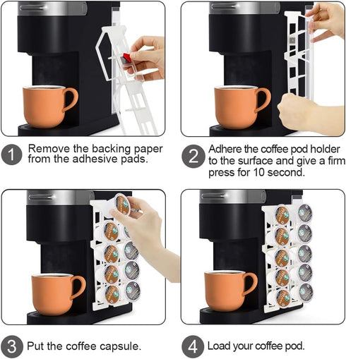Coffee Pod Holder for Keurig K Cup Pods, Side Mount K-cup Pod Storage Stands Rack, Perfect for Small Counters ( Transparent, 3 Pack for 15 K Cups)...