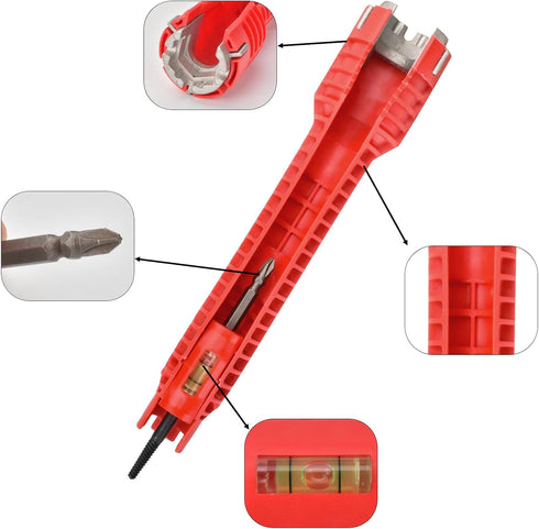 Faucet and Sink Wrench Multi-purpose Wrench Plumbing Tool Plumbing Repair Installation Hand Tools for Toilet Bowl, Sink, Bathroom, Kitchen Plumbin...