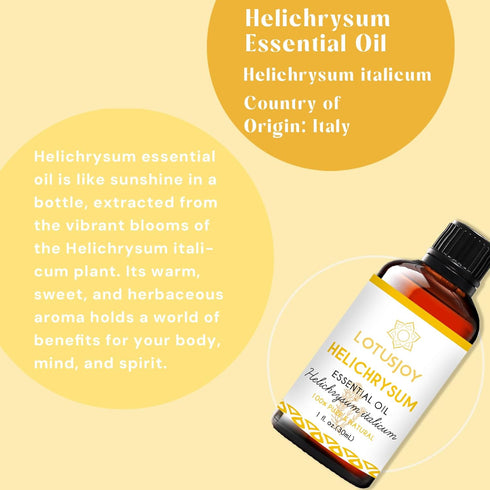 Helichrysum Essential Oil Pure Organic for Skin Roll On Diffuser Spray- 100% Natural Helichrysum Italicum Oil 1 Oz...