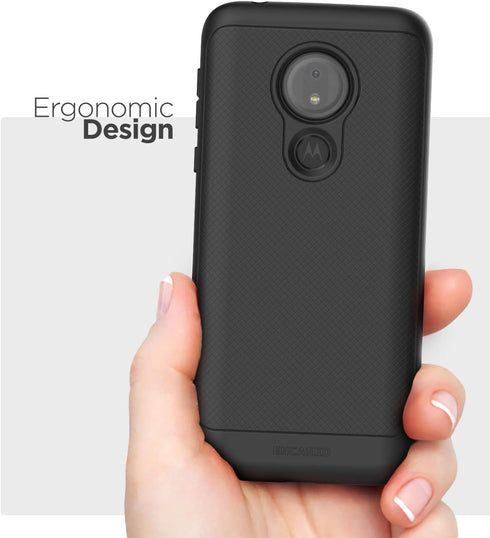 ENCASED Moto G7 Power Case (Thin Armor) Slim Fit Flexible Grip Phone Cover for Motorola G7 Power - Black...