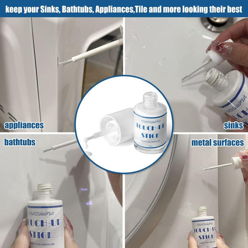 Appliance & Porcelain Paint Touch Up. Porcelain Repair Kit White. White Touch Up Paint for Porcelain + Bathtub Chips and Cracks Repair - Sinks, Tu...