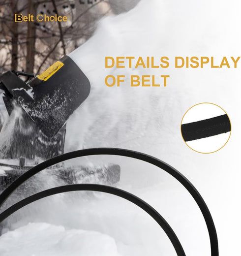 2 Pack Snow Blower Belts, 754-0343 954-0343 Auger Drive Belt, Replacement Belt Fits for Snow Throwers MTD 754-0205 954-0205 954-0142, Ariens 07209...