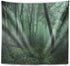 Designart 'Trail Through Dark Foggy Forest' Landscape Photography Tapestry Blanket Décor Wall Art for Home and Office Medium: 39 in. x 32 in, Yell...