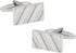Diagonal Ribbed Silver Tone Cufflinks with Presentation Box...
