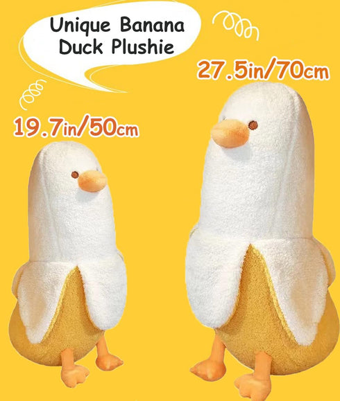 Banana Duck Plush Toy 19.6'',Cute Plushies Banana Stuffed Animal,Duck Plushie Long Banana Duck Plush Pillow,Funny Hugging Pillow Sleeping Cushion ...