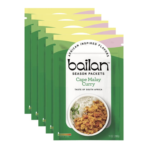 Bailan African Inspired Spices & Seasonings - Cape Malay South African Curry Dish Season Packets - No Salt, Sugar or Additives 100% Natural - Seas...