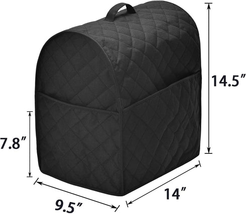 Stand Mixer Dust Cover with 3 Pockets Compatible with KitchenAid Tilt Head, Easy Cleaning?Can Ironable (Black, Fits for 4.5-Quart and All 5-Quart)...