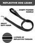 6ft Dog Leash for Small Medium Large Dogs | One-Sided Reflective Nylon | Padded Handle | 3/4 inch Wide | Black...